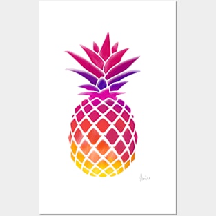 Abstract colourful pineapple Posters and Art